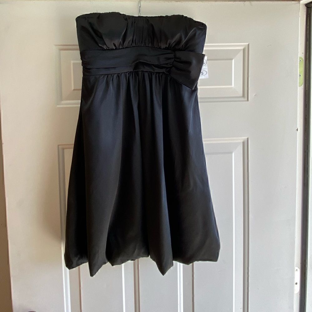Black Silk Strapless Tulip Dress-Brand New